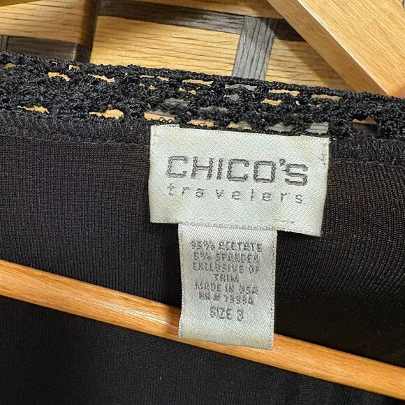 Chico’s Travelers Black Top Size 1 (Medium/8)‎ - Picture 4 of 5